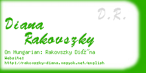 diana rakovszky business card